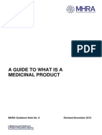 Aguidetowhatisa Medicinal Product: MHRA Guidance Note No. 8 Revised November 2012