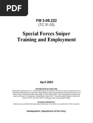 Fm 3-05.222 Special Forces Sniper Training Employment