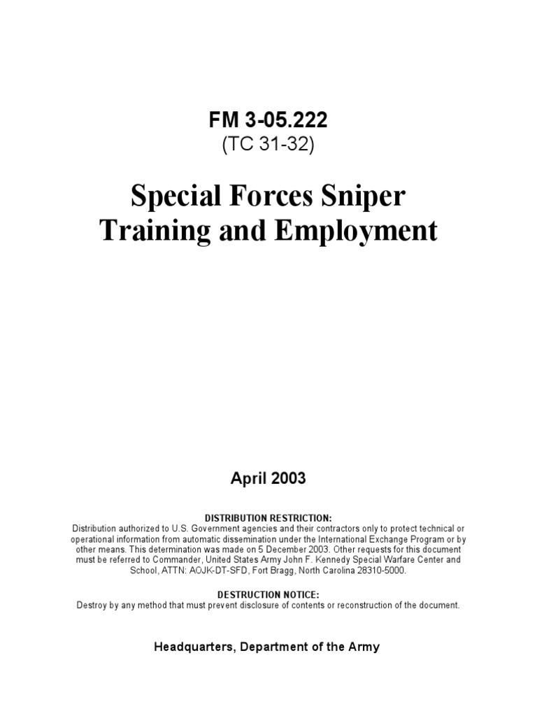 洋書 Special Forces Sniper Training and Emplo Amazon.com: Special Forces Sniper Training and Employment