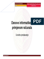 Osnove Informatike 1 - Uvodno Predavanje