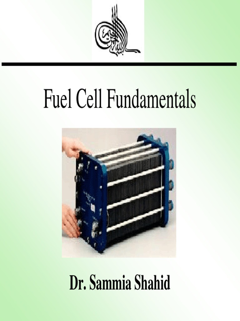 Fuel Cell Fundamentals Dr. Sammia Shahid Fuel Cell Proton Exchange