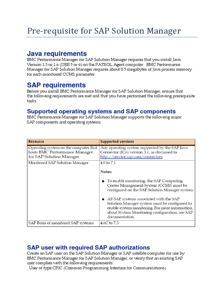 SAP Solution Manager Prerequisites Guide | PDF | Server (Computing ...