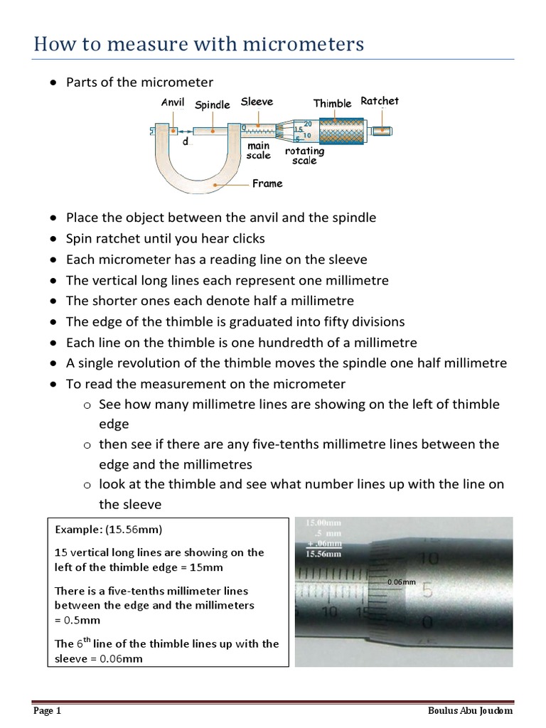 How To Measure With Micrometers PDF