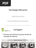 Tecnologia Mecanica Aula 1 Usinagem