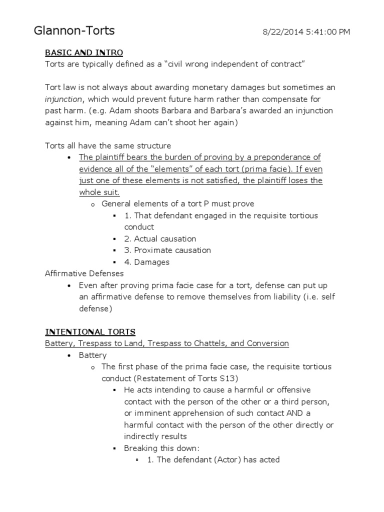 Glannon Guide To Torts PDF Proximate Cause Tort
