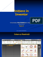 Initiere in Inventor - Curs 02