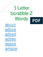 5 Letter Scrabble Z Words