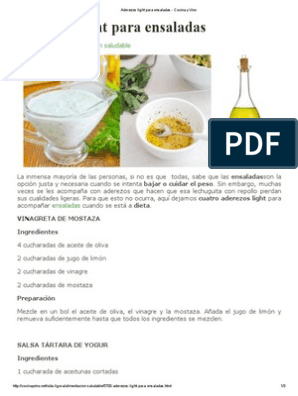 Arriba 39+ imagen recetas de aderezos para ensaladas pdf