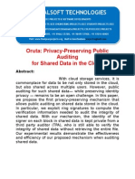IEEE 2014 JAVA CLOUD COMPUTING PROJECT Oruta Privacy-Preserving Public Auditing For Shared Data in The Cloud
