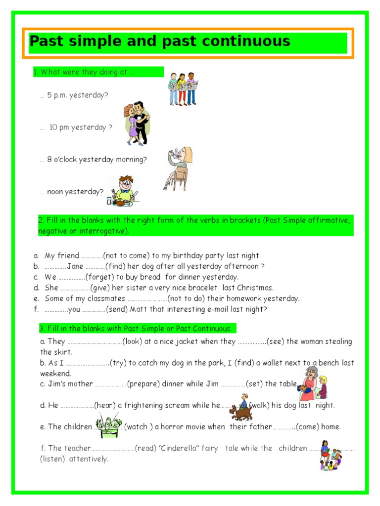 Past Simple or Past Continuous Worksheet | PDF
