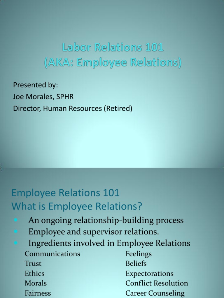 Employee Relations Essentials Guide | PDF | National Labor Relations ...