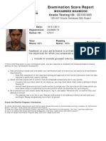 Examination Score Report: Mohammed Mahmood Oracle Testing ID: OC1001465