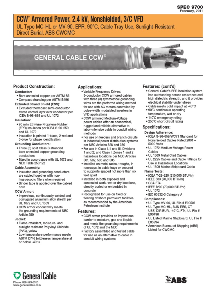 2.4 KV GENERAL CABLE PDF | PDF | Electrical Wiring | Electricity