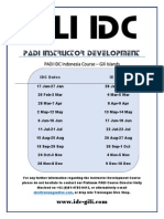 GILI IDC Padi Instructor Development - Schedule 2015