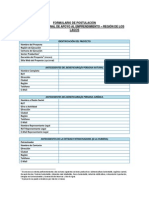 Formulario de Postulación Los Lagos