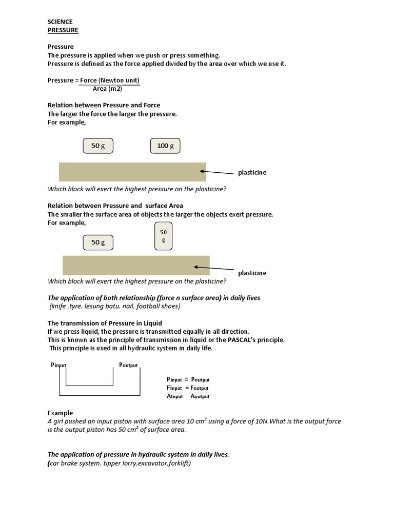 Pressure | PDF | Science & Mathematics