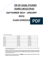 Class Schedule LW213