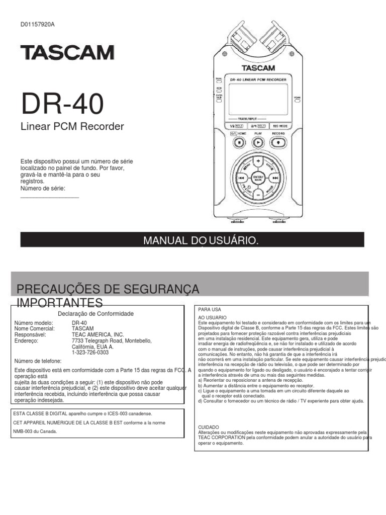 MANUAL_DO_GRAVADOR_TASCAM_DR40_EM_PORTUGUÊS..pdf Cádmio Chumbo