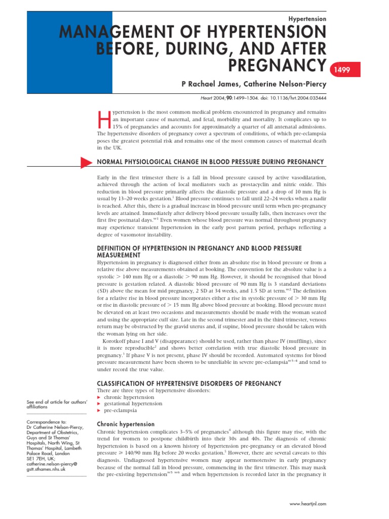 Managing Hypertension in Pregnancy | PDF | Hypertension | Pregnancy