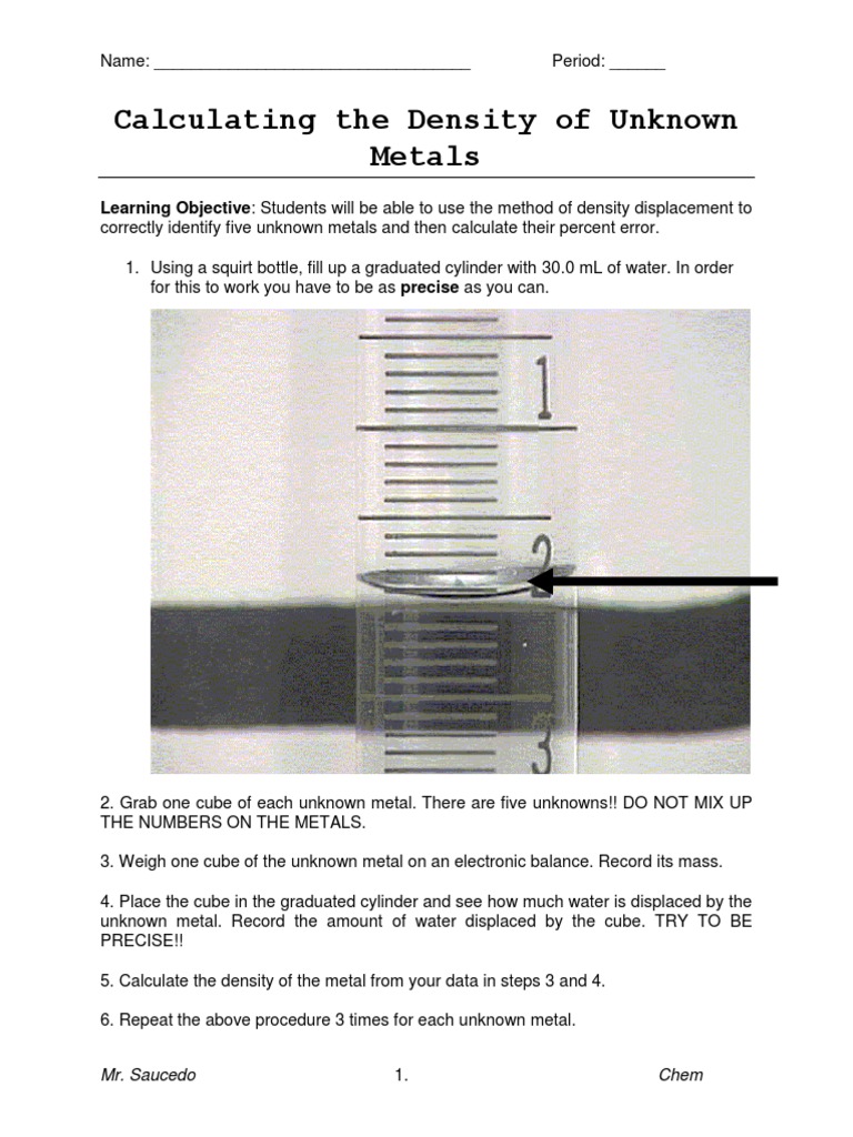 experiment density lab Density Volume