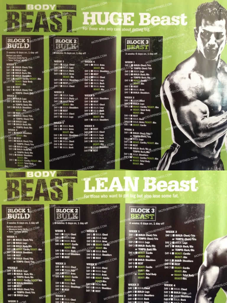 Body Beast Schedule | PDF