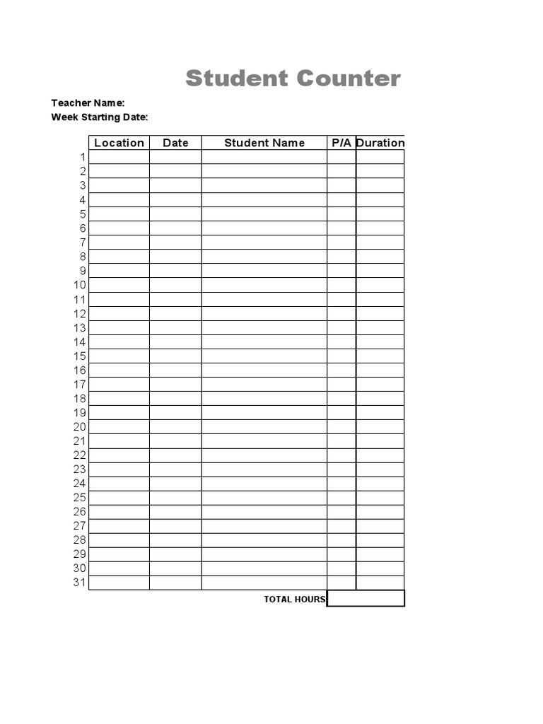 Student Attendance Tracker Template | PDF