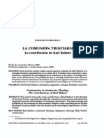 La Comunion Trinitaria. La Contribucion de Karl Rahner PDF