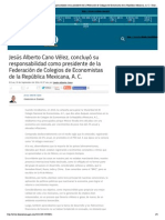 10-10-14 Jesús Alberto Cano Vélez, concluyó su responsabilidad como presidente de la Federación de Colegios de Economistas de la República Mexicana, A. C. 