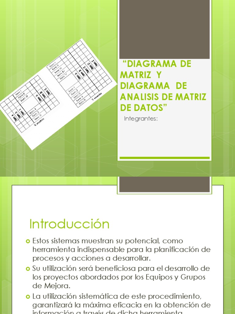 Diagrama de Matriz y Diagrama de | PDF | Matriz (Matemáticas) | Science