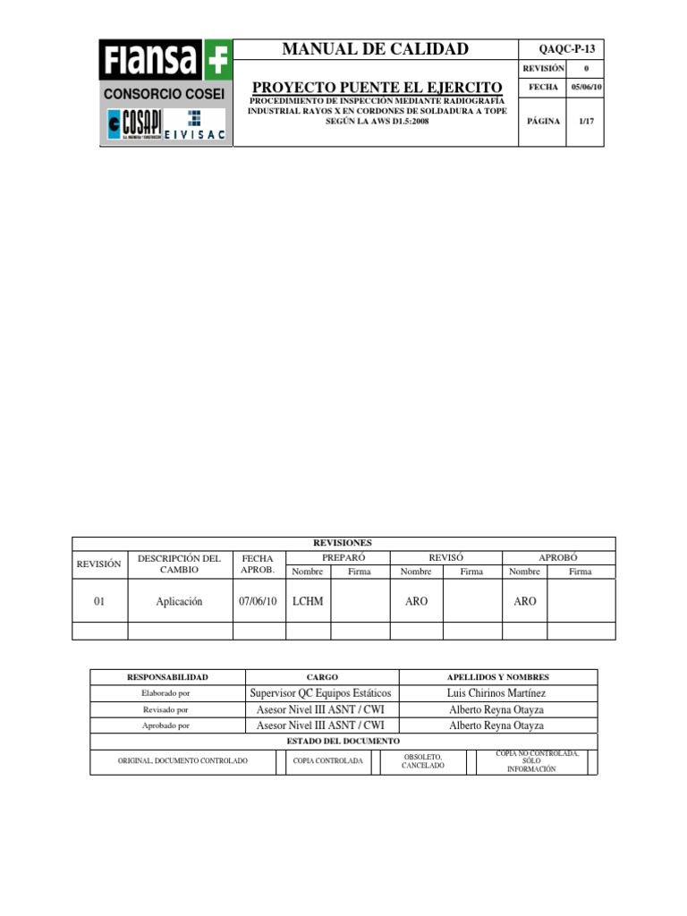 PROCEDIMIENTO DE RAYOS X nuevo.pdf | Soldadura | Radiografía