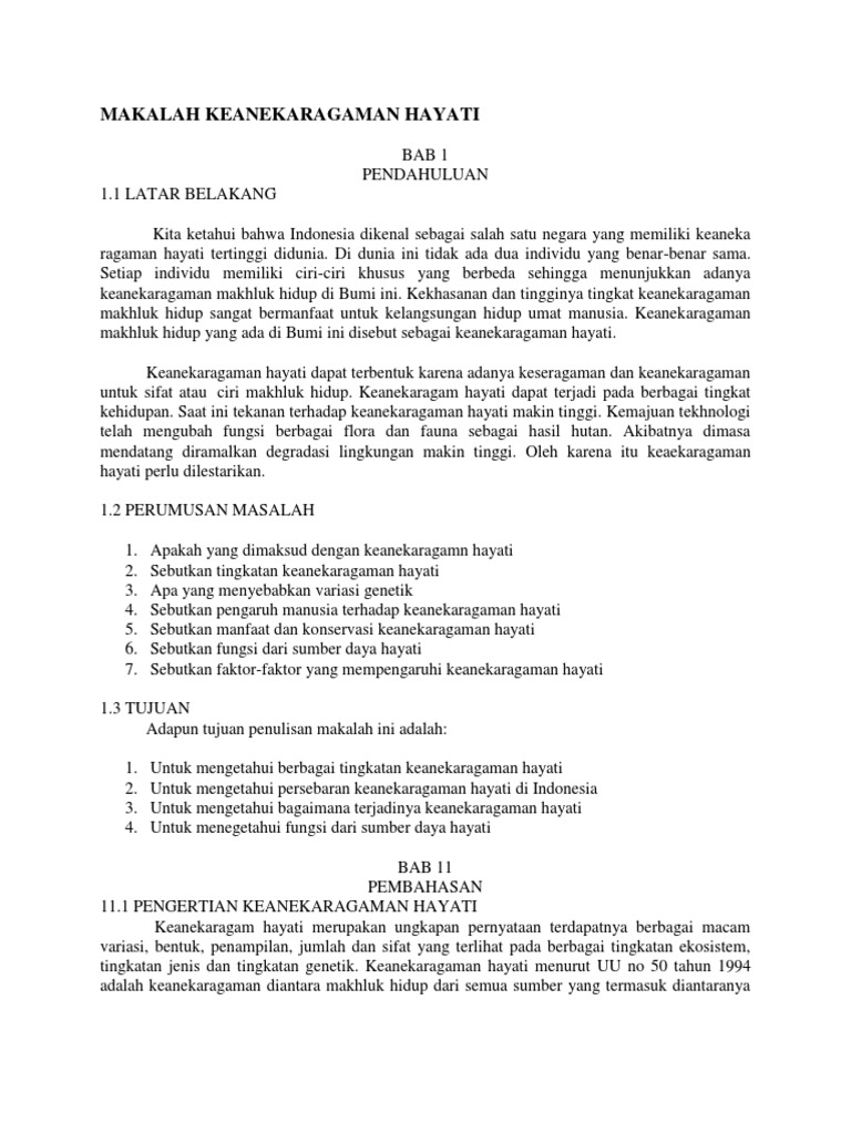 Makalah Keanekaragaman Hayati Docx