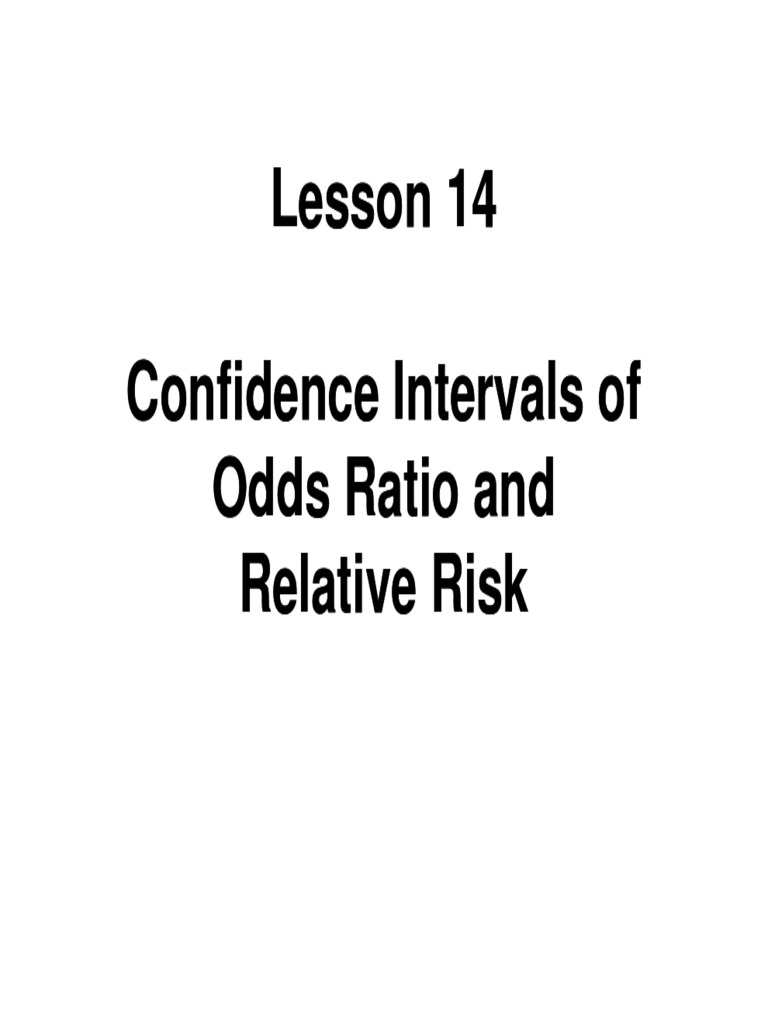 Ci For Or And Rr Relative Risk Odds Ratio