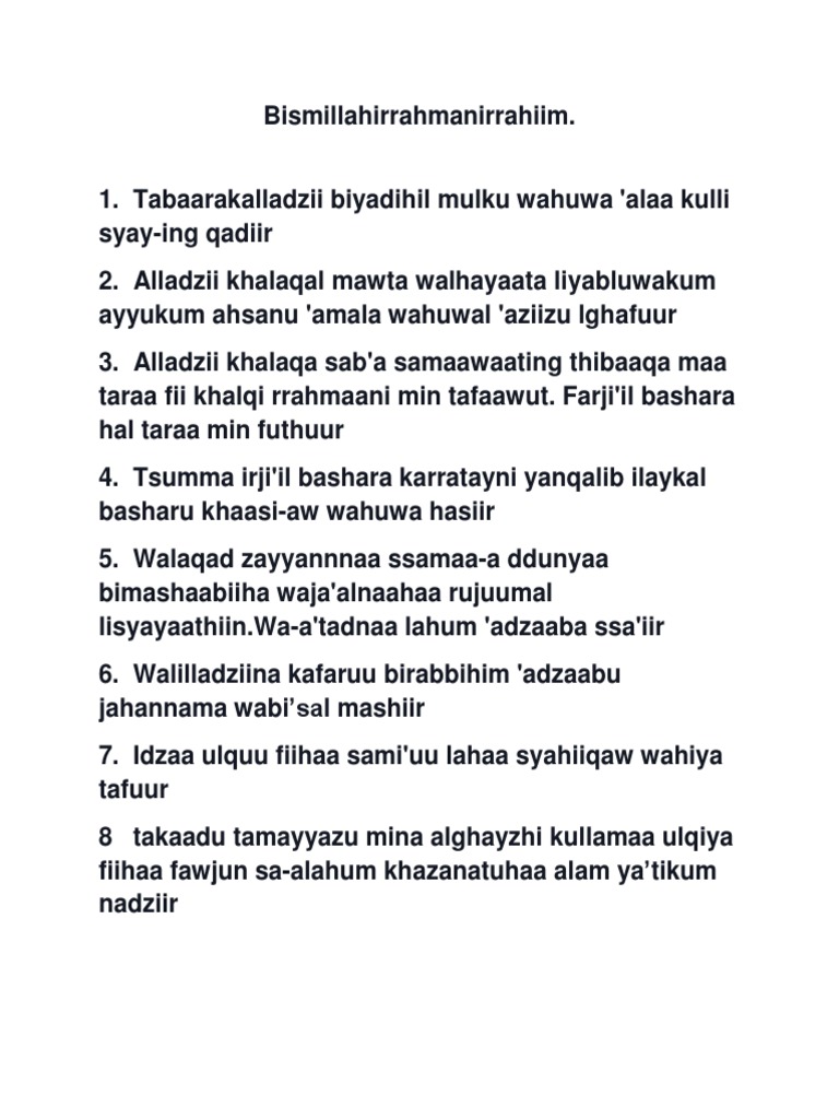 Download 61+ Contoh Surat Al Mulk Latin Ayat 1-30 Gratis Terbaru