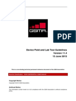 GSMA Device Field and Lab Test Guidelines (GPRS)