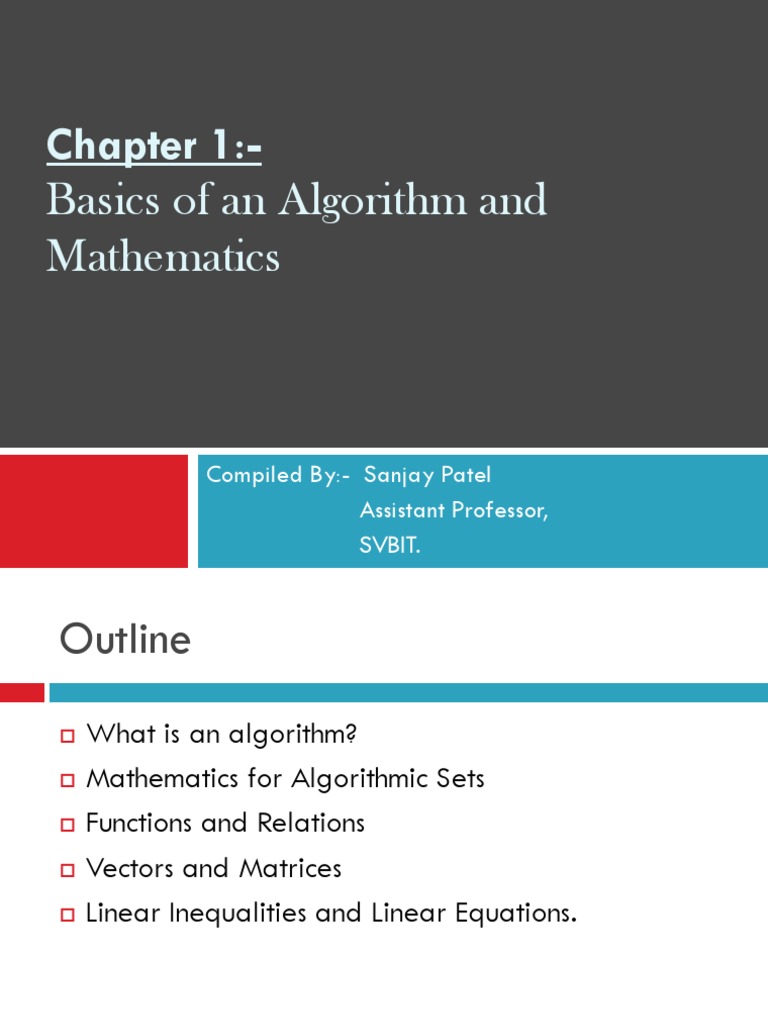 Basics of Algorithms and Mathematics | PDF | Algorithms | System Of ...