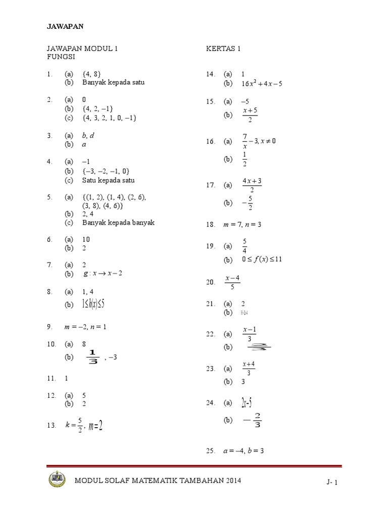 Solaf Add Maths Answer Pdf