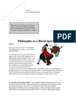 Philosophy as a blood sport