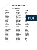 Sixth Grade Sight Word List: Must Know 5 Words in A Sentence!!