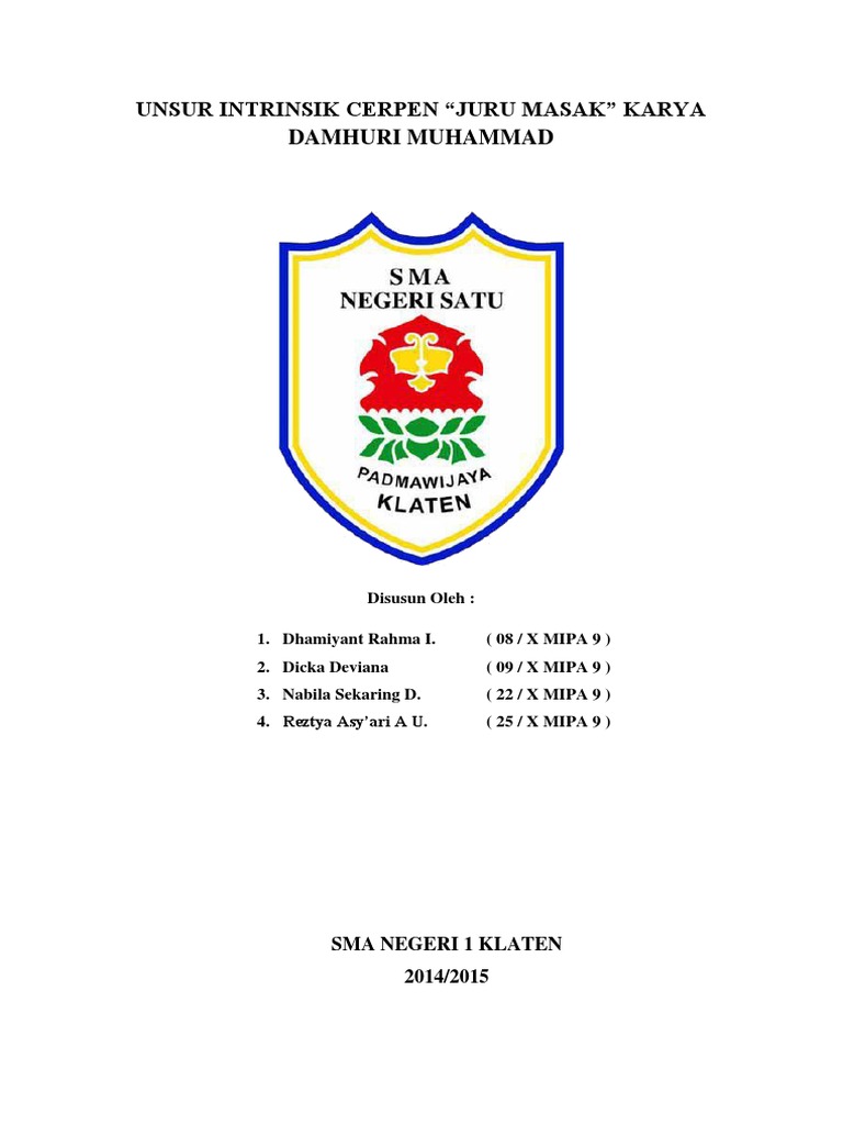 Struktur Juru Masak Karya Damhuri Muhammad
