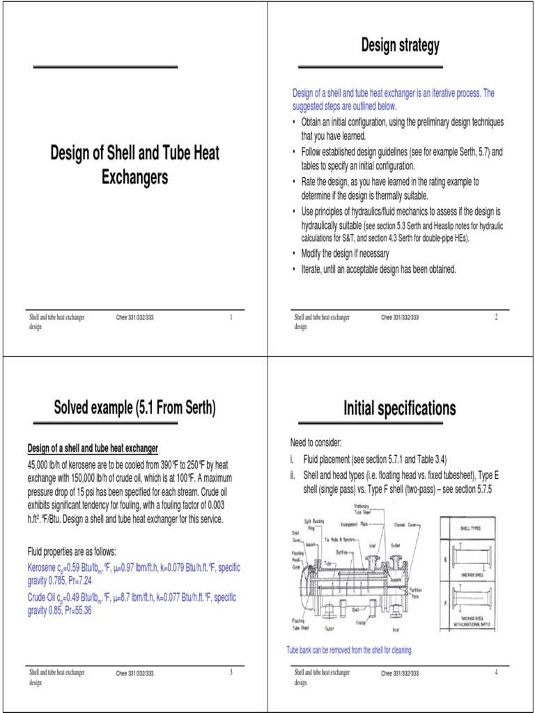 Shell and Tube Heat Exchanger Design Guide | PDF | Heat Exchanger ...