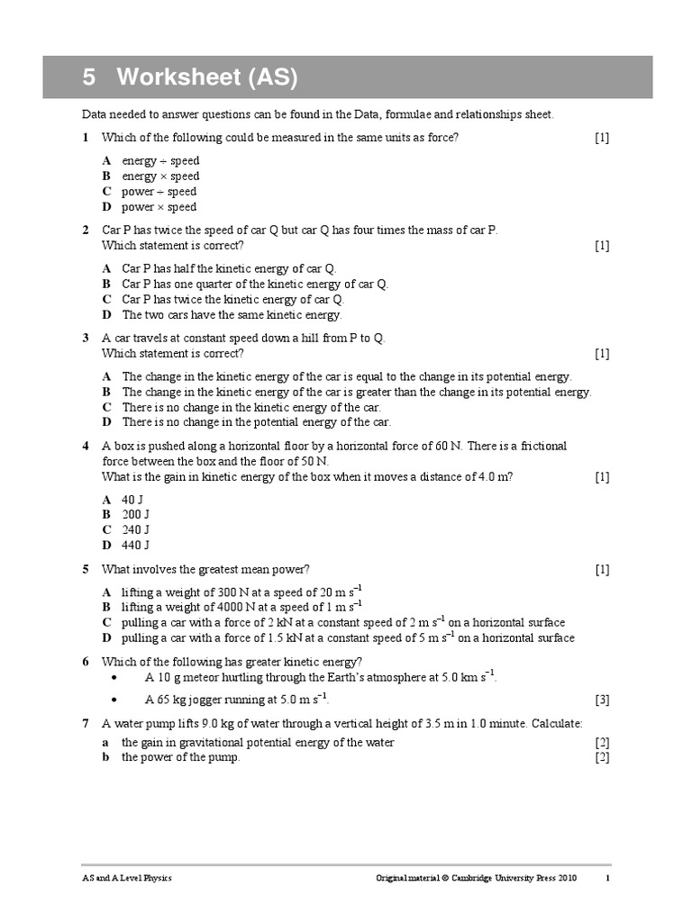 Worksheet 25 PDF  PDF  Friction  Mass Inside Photoelectron Spectroscopy Worksheet Answers