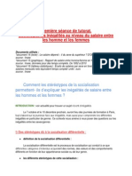 Comment Les Stéréotypes de La Socialisation Permettent - Ils D'expliquer Les Inégalités de Salaire Entre Les Hommes Et Les Femmes ?