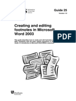 Creating and Editing Footnotes in Microsoft Word 2003: Guide 25