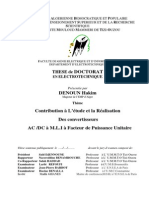 Contribution À L'étude Et La Réalisation Des Convertisseurs AC DC À M.L.I À Facteur de Puissance Unitaire PDF