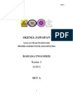 JUJ Pahang SPM 2014 English K1 Set 1 Skema