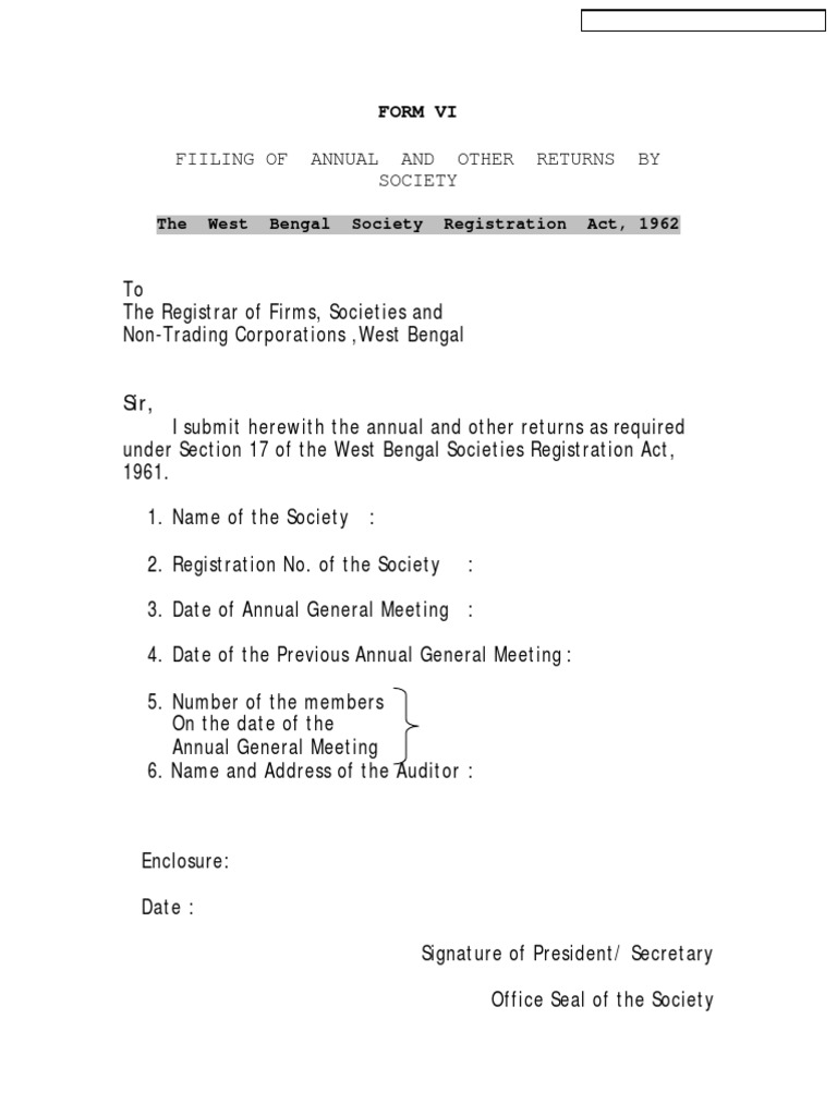 Annual Return Filing for Societies | PDF | Finance & Money Management