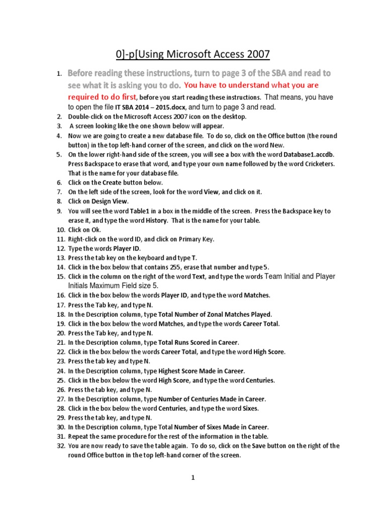 Microsoft Access 2007 Database Guide | PDF | Table (Database) | Double ...