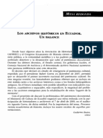 Los Archivos Históricos en Ecuador Un Balance PDF