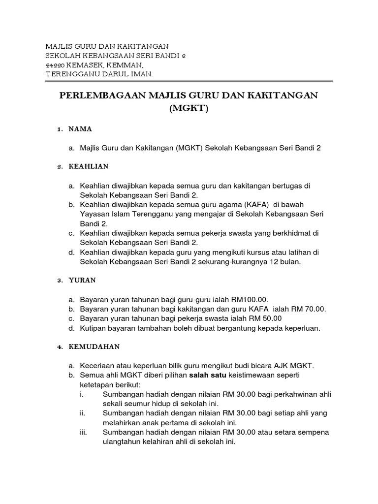 Perlembagaan MGKT | PDF
