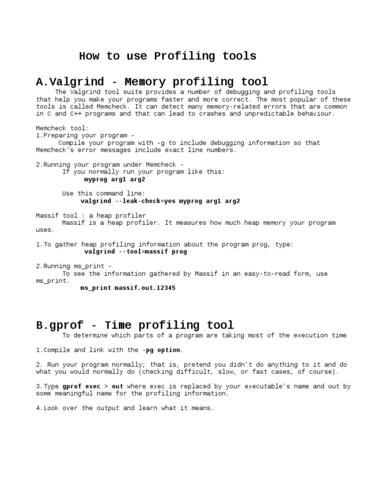 How To Use Profiling Tools New | PDF | Business | Computers